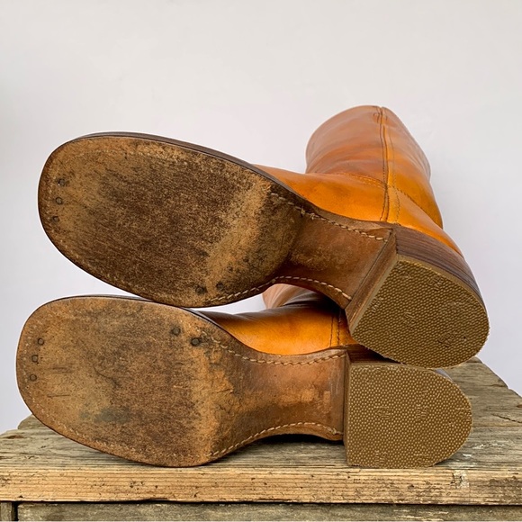 Sold FRYE Vintage Campus True Vintage Black Label Tall Square Toe Western Boots - Picture 8 of 10